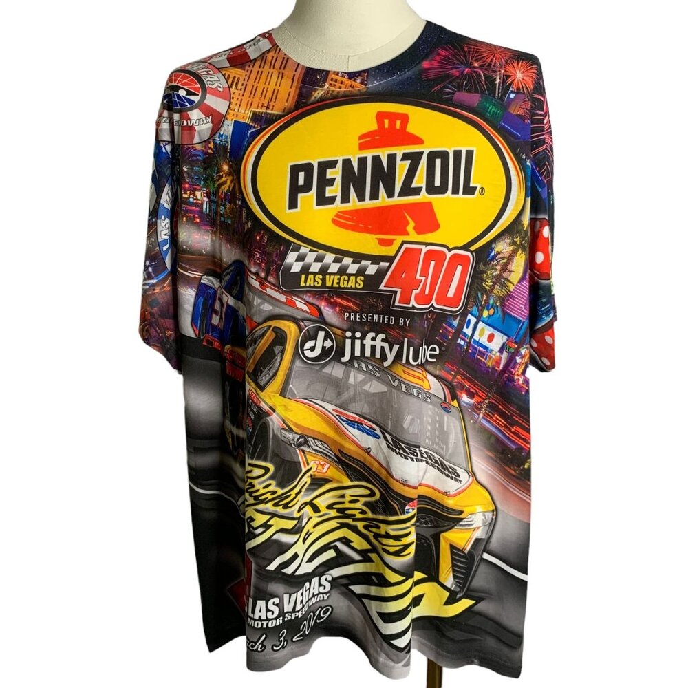 Pennzoil 400 Las Vegas 2019 T Shirt 2XL All Over Print AOP Crewneck Short Sleeve